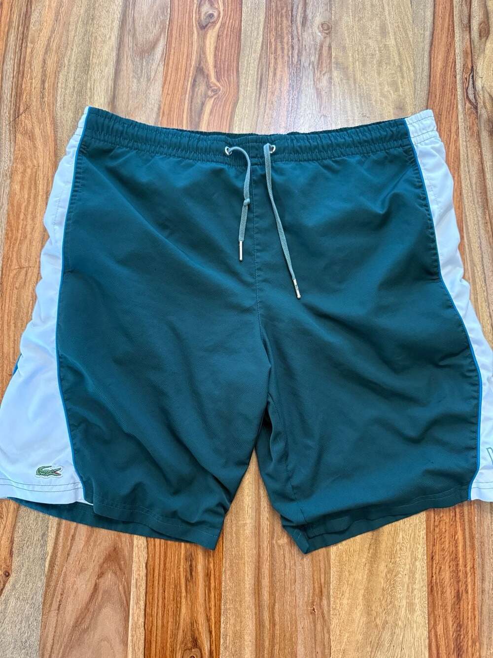 Vintage Lacoste Sport Men's Green/White Shorts Size 3 (M)